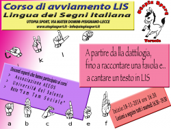 Corso di avviamento LIS - Lingua dei segni italiana